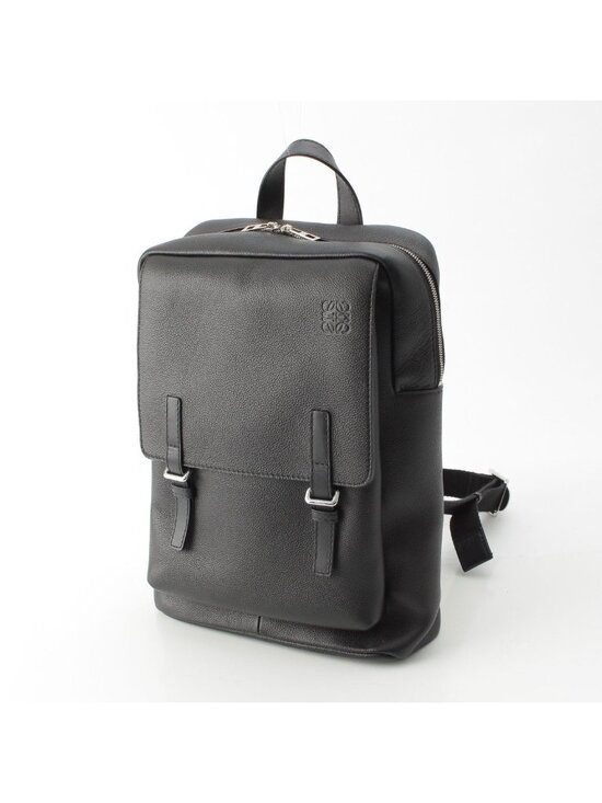 Loewe Military Leather Anagram Silver Backpack Black main image 7